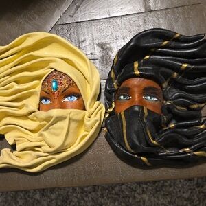 Decorative Face Masks with Yellow and Black Fabric